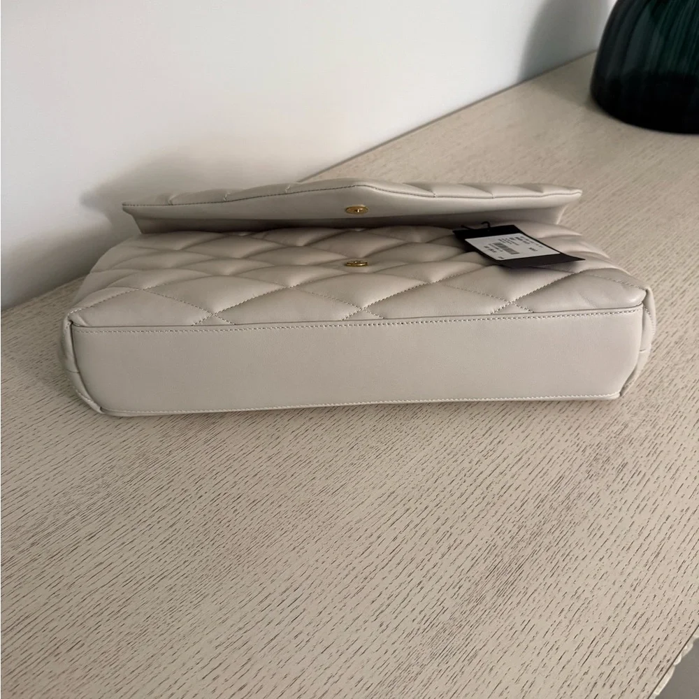Saint Laurent Quilted Ivory Clutch - Picture 2 of 7